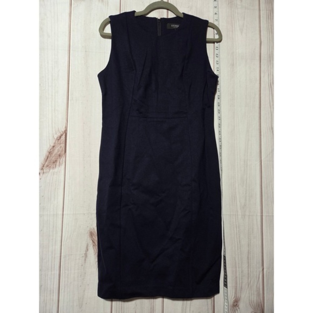 Liverpool Los Angeles Navy Blue Sleeveless Sheath Dress Size 4 Office Business